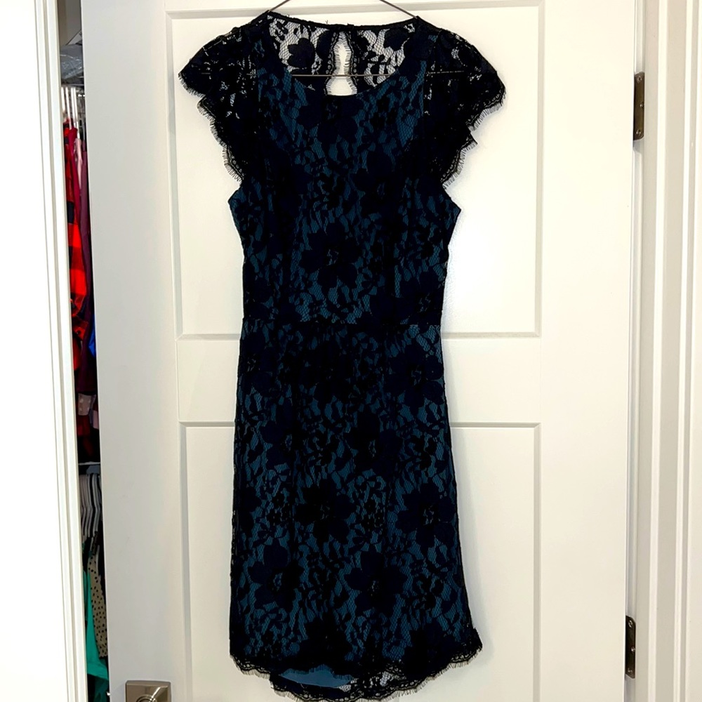 BCBG gorgeous, backless black lace dress size 6!